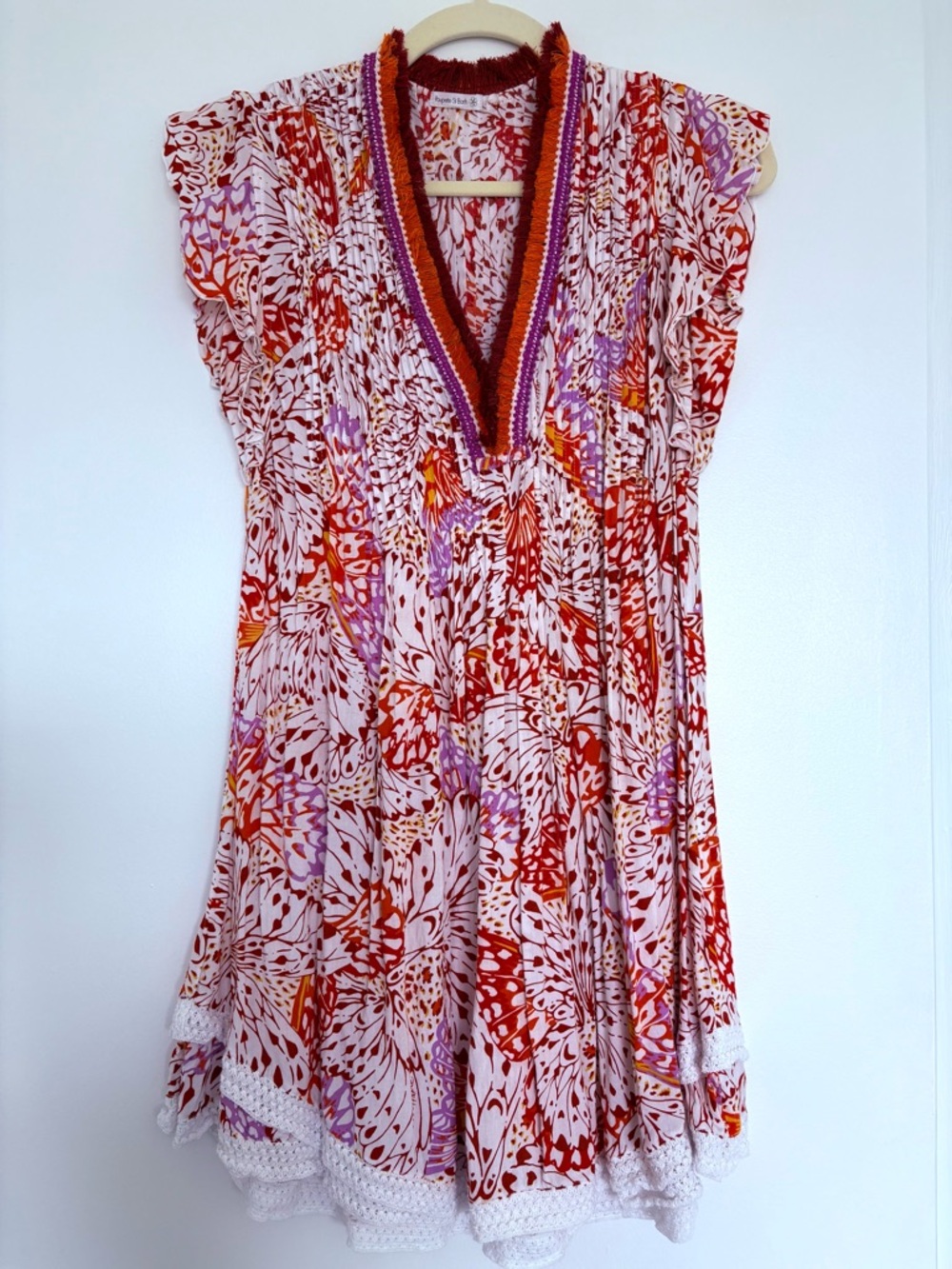 LAST CHANCE!!!! Poupette St. Barth Red, Pink and Orange Printed Mini Dress